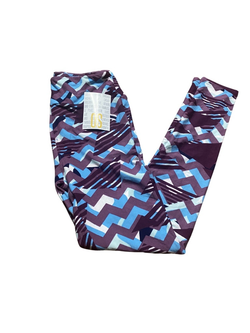 LulaRoe OS Purple Blue Chevron Leggings Buttery Soft One Siz